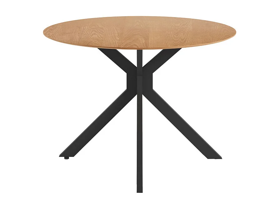 Libra - Table à manger pliante 4 personnes ronde en bois et métal  - Bois clair