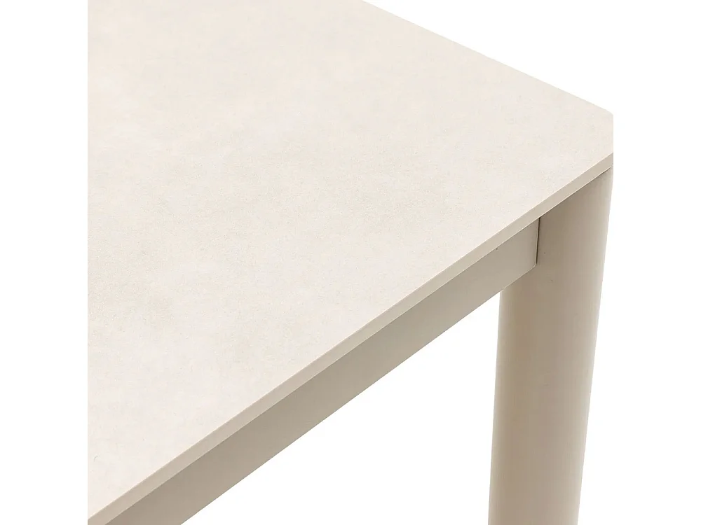 Alcudia - Table à manger 8 personnes en céramique et métal - Beige