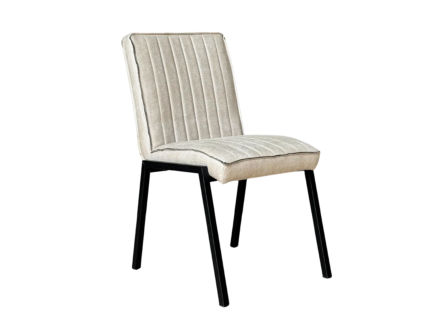 Chaise beige rembourrée à bandes (lot de 2) CORTINA