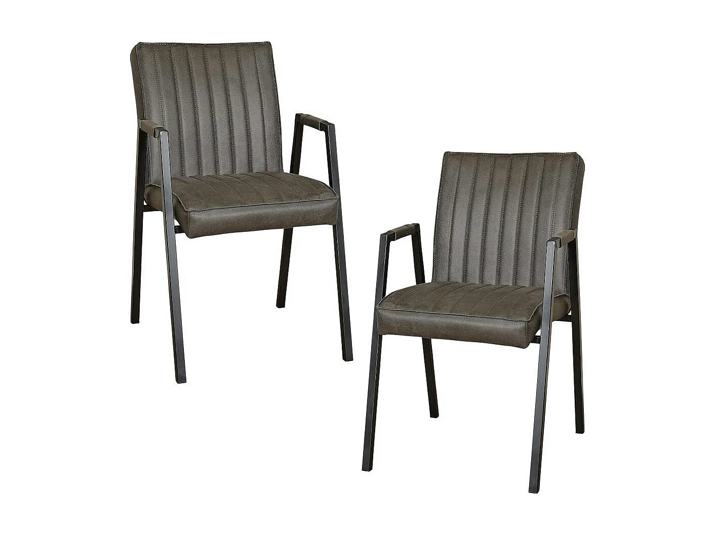 Fauteuil de table anthracite à bandes (lot de 2) CORTINA