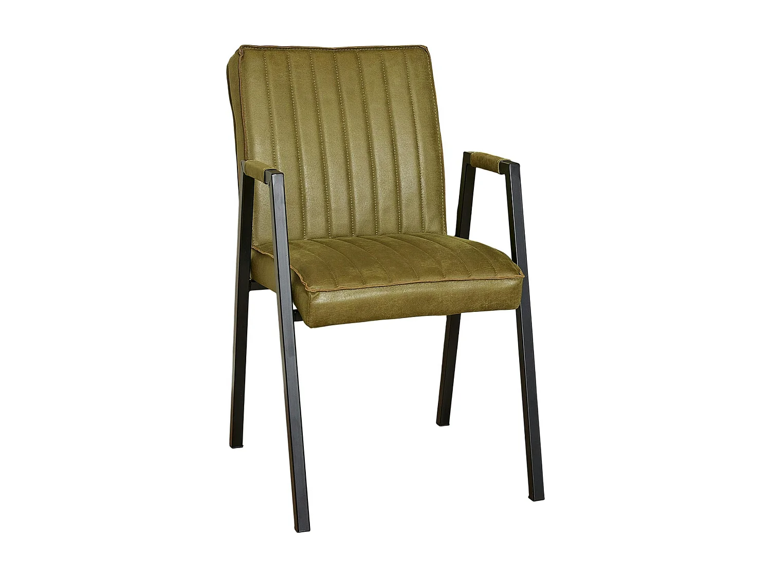 Fauteuil de table vert à bandes (lot de 2) CORTINA