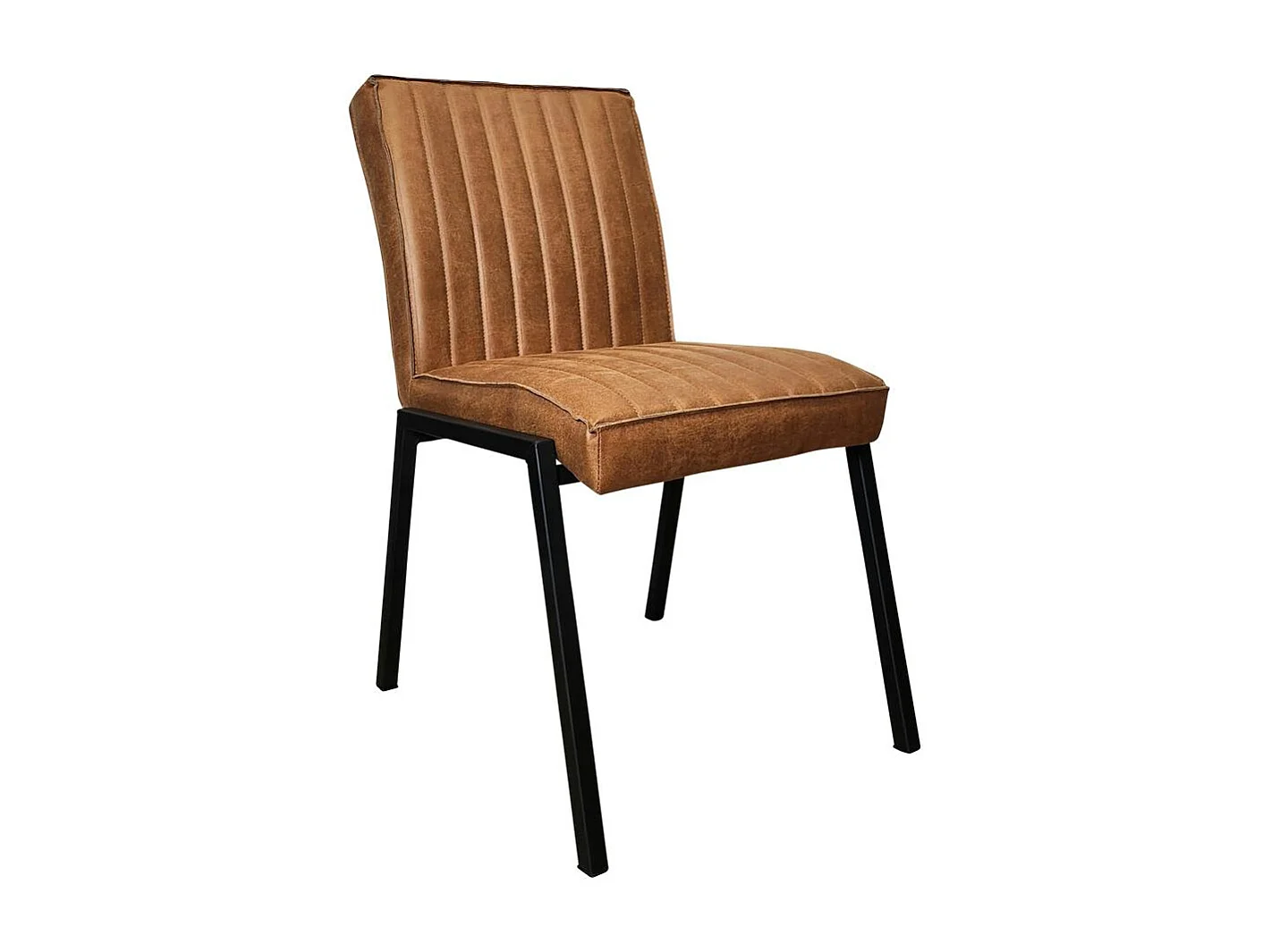 Chaise cognac rembourrée à bandes (lot de 2) CORTINA