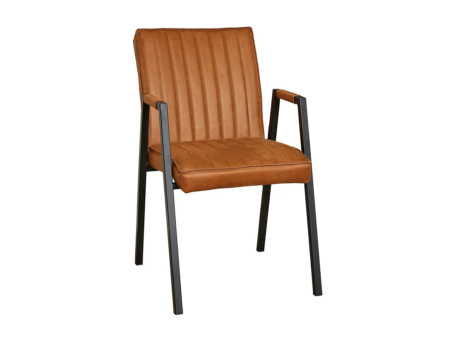 Fauteuil de table cognac à bandes (lot de 2) CORTINA