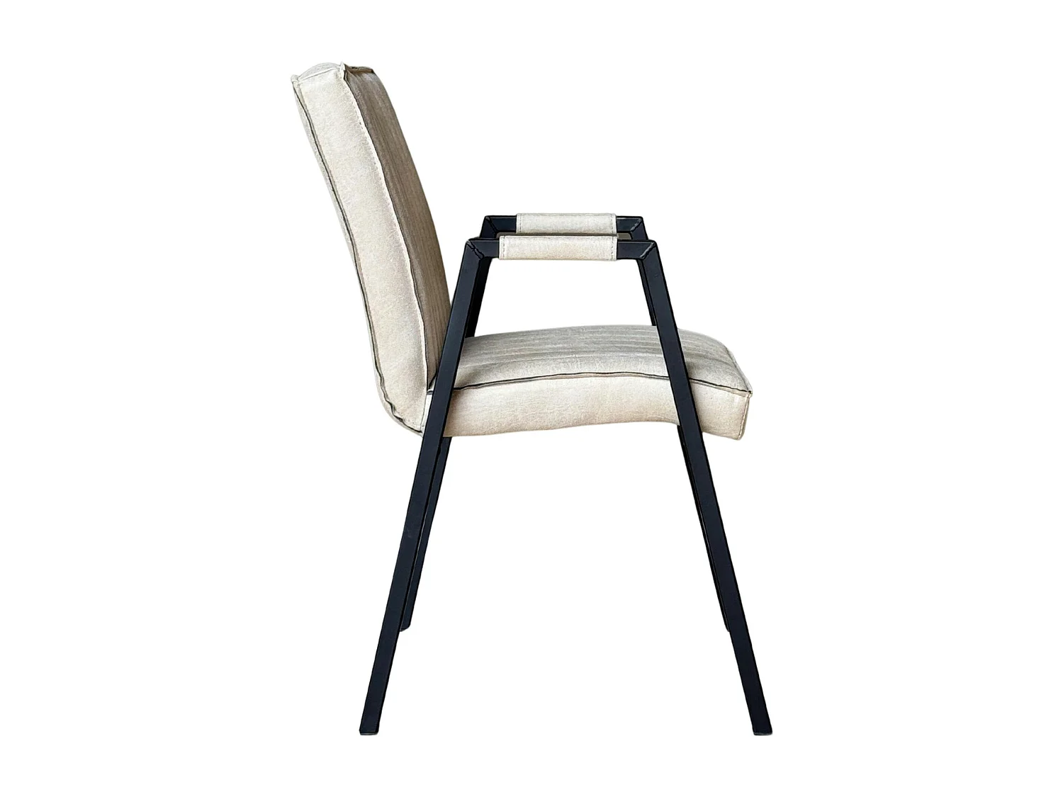 Fauteuil de table beige à bandes (lot de 2) CORTINA