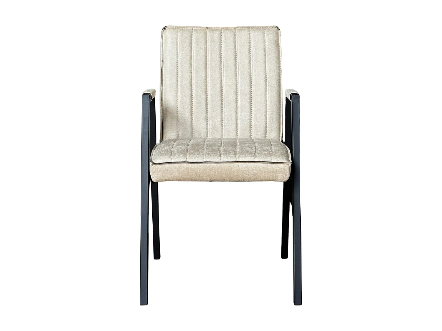 Fauteuil de table beige à bandes (lot de 2) CORTINA