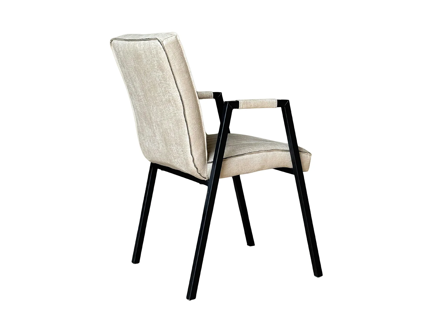 Fauteuil de table beige à bandes (lot de 2) CORTINA