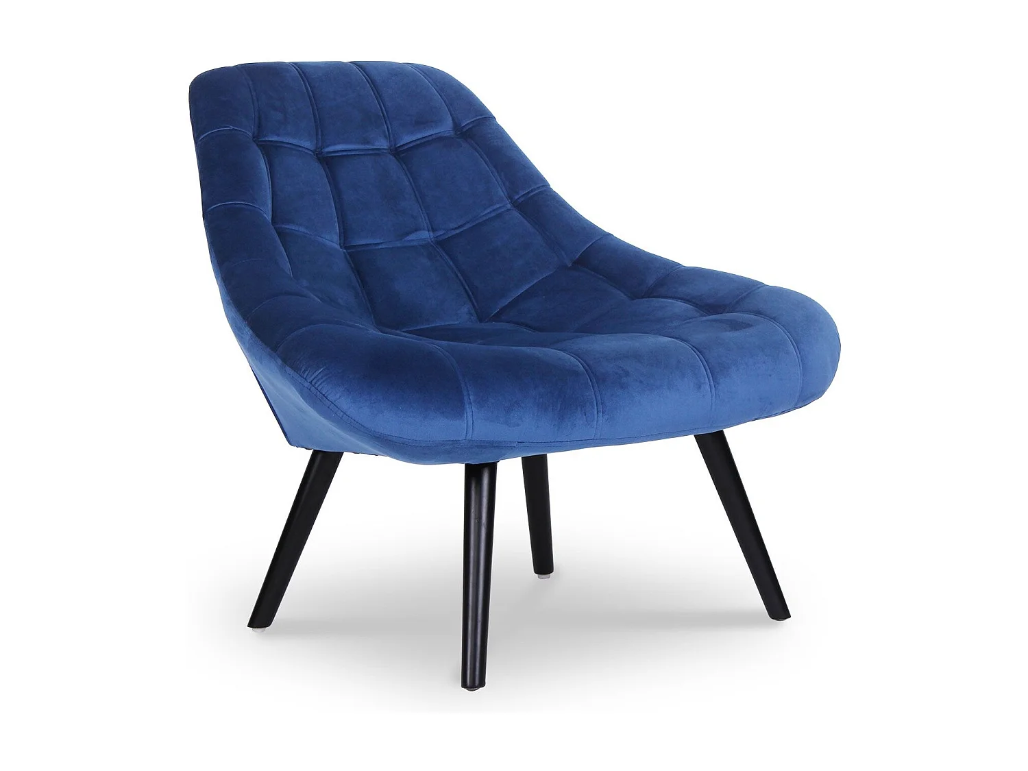 Fauteuil Scandinave en Velours "Johan" 102cm Bleu