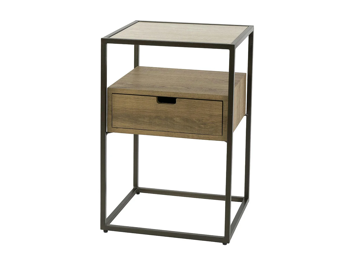 Table de chevet moderne effet travertin 1 tiroir ASCOLI