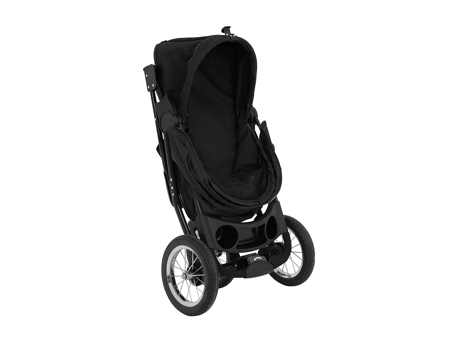 Faltbarer 3 Rad Buggy Schwarz - Jogger für Haustiere, Hund, Katze, Tragetasche
