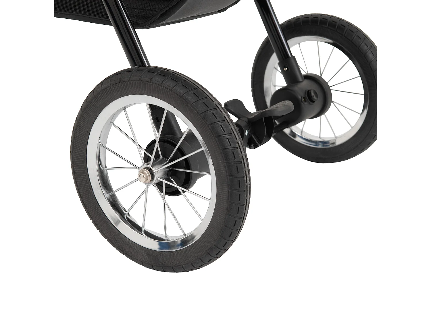 Faltbarer 3 Rad Buggy Schwarz - Jogger für Haustiere, Hund, Katze, Tragetasche