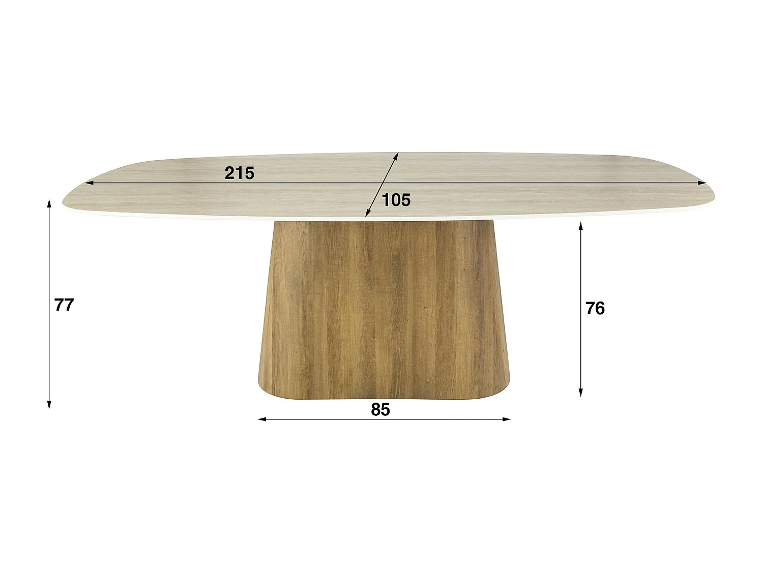 Table à manger céramique effet travertin 215 cm ASCOLI