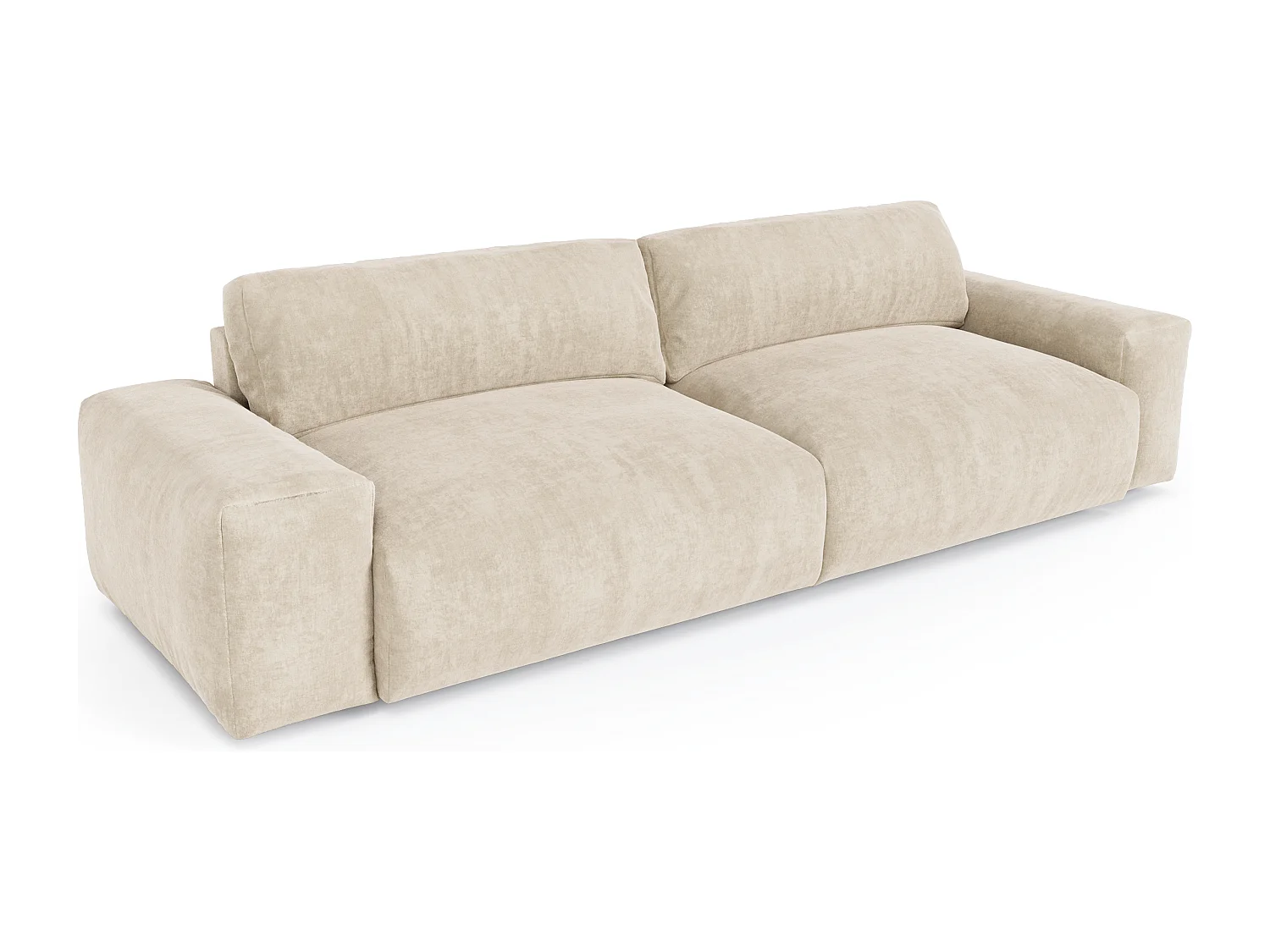 Canapé 3 places velours crème 220cm BLISS