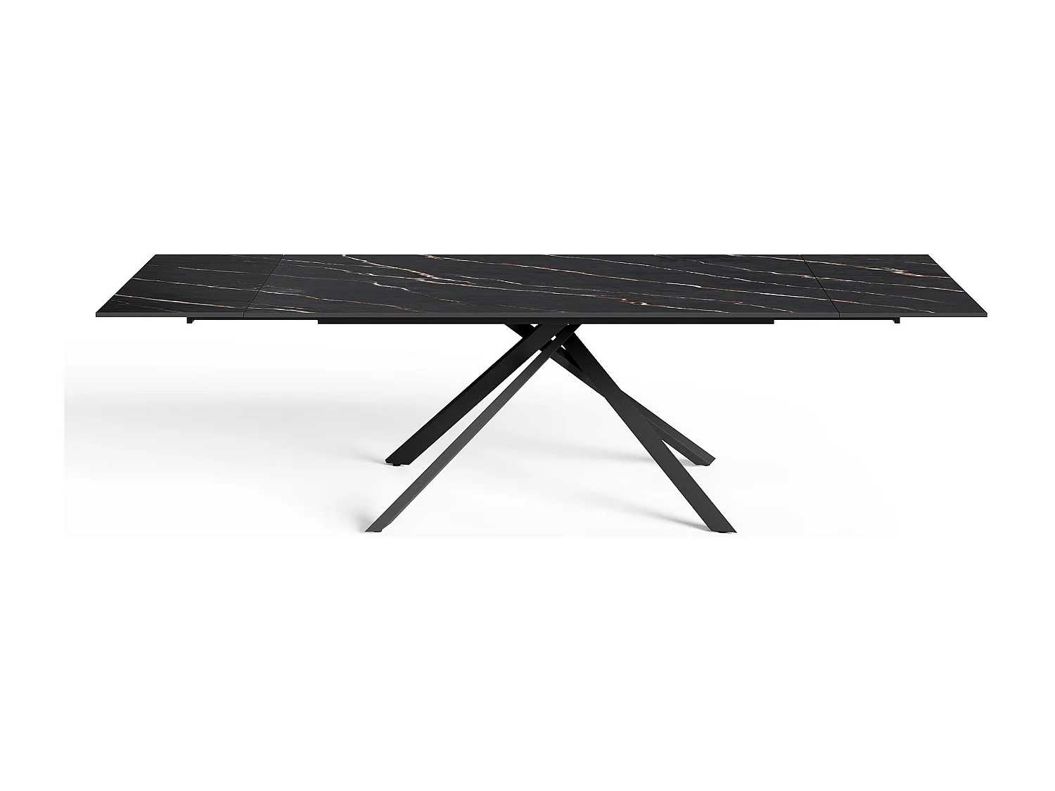 Table extensible 8-10 personnes céramique effet marbre noir 180cm GINKO