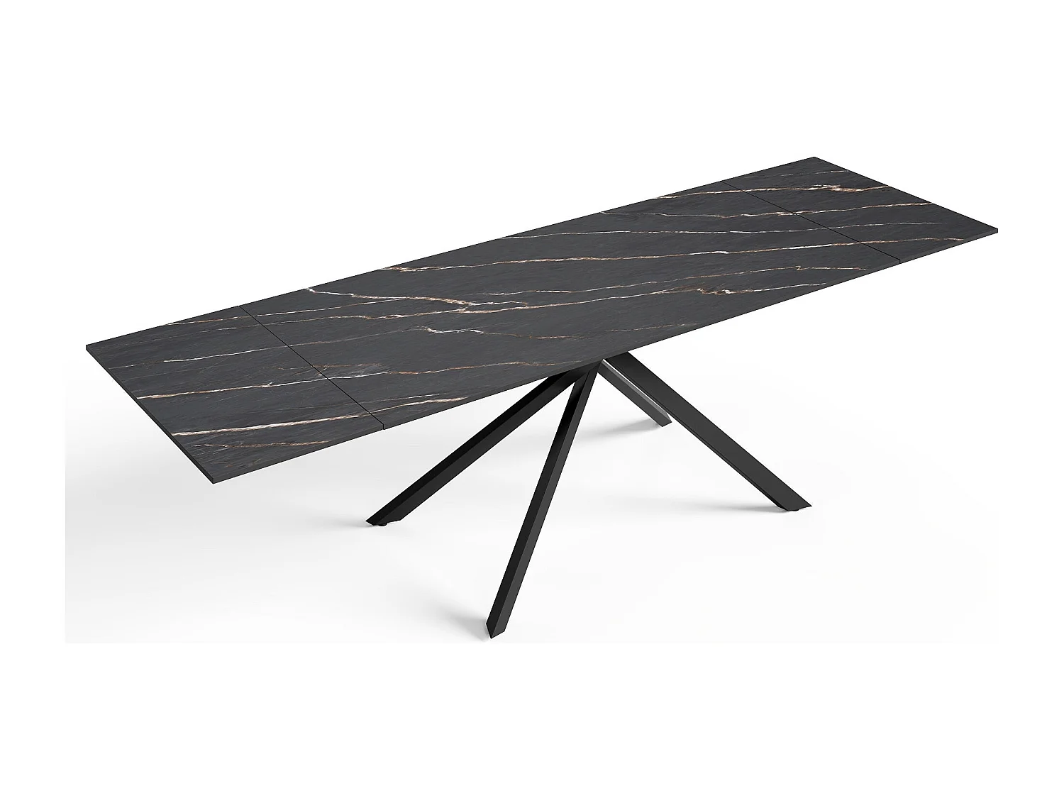 Table extensible 8-10 personnes céramique effet marbre noir 180cm GINKO