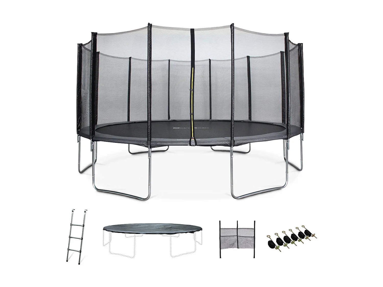 Trampolino 490cm con confezione di accessori, grigio