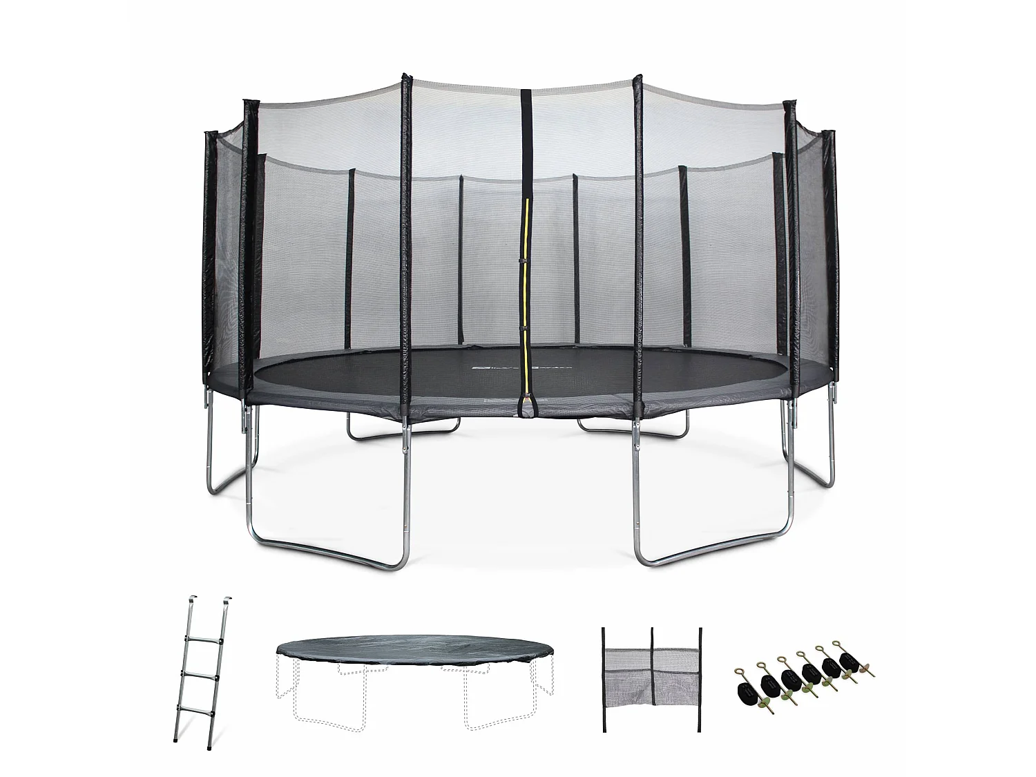 Trampolino 490cm con confezione di accessori, grigio