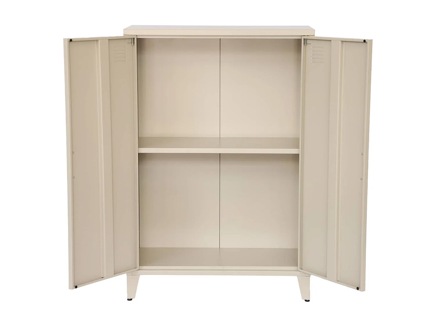 Cassettiera/armadio industriale metallo 2 ante, beige