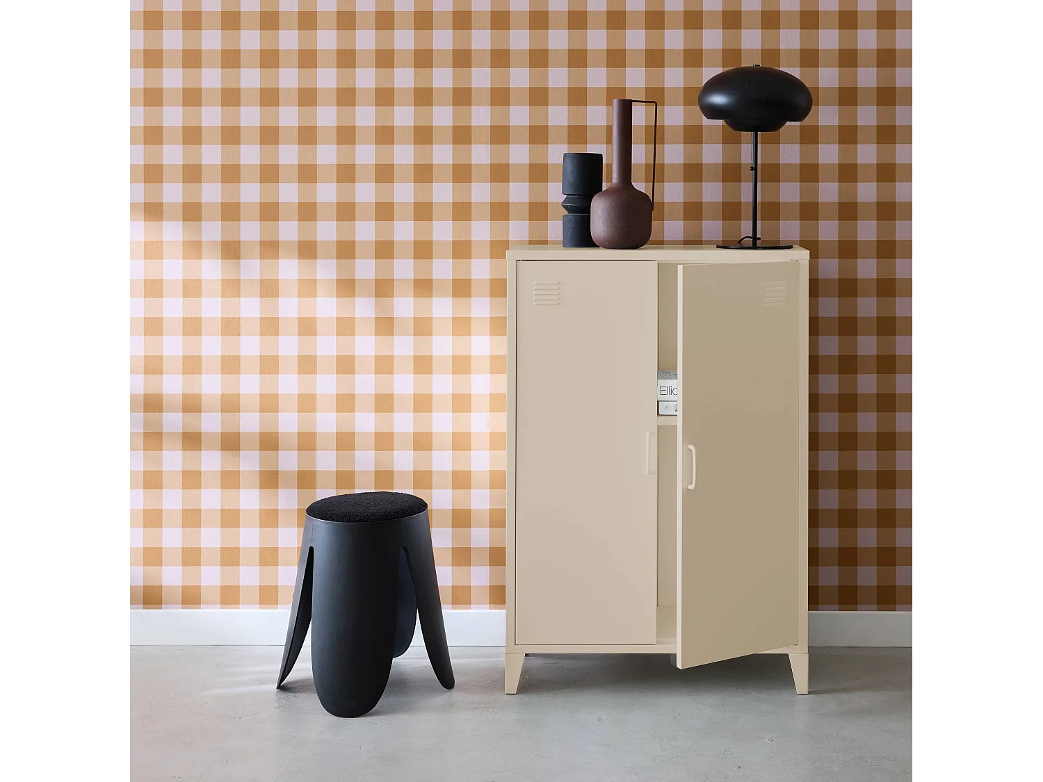 Cassettiera/armadio industriale metallo 2 ante, beige