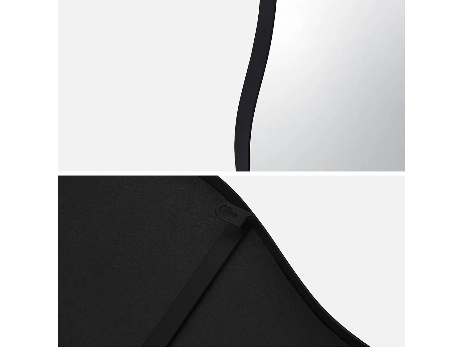 Espejo de metal negro con forma orgánica decorativo de pared negro