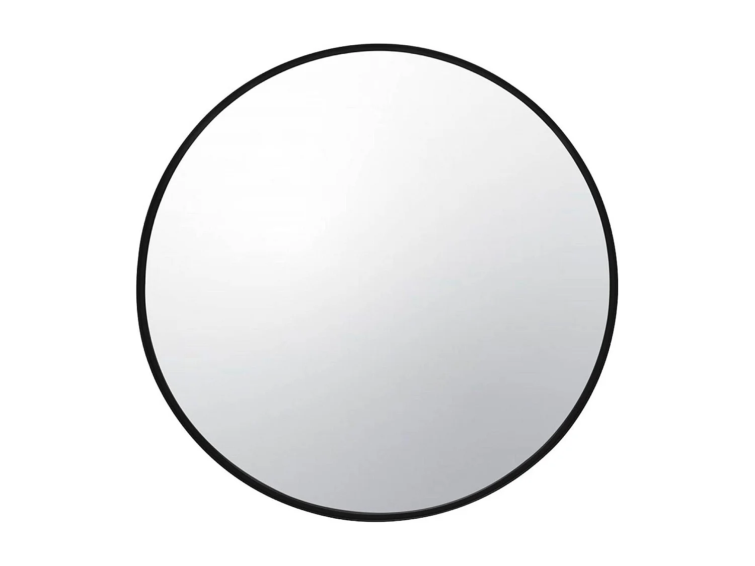 Specchio rotondo in metallo, 60cm, nero