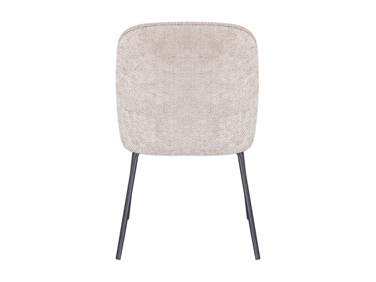Lot de 2 chaises en tissu texturé et métal noir - Beige - MIRUBA
