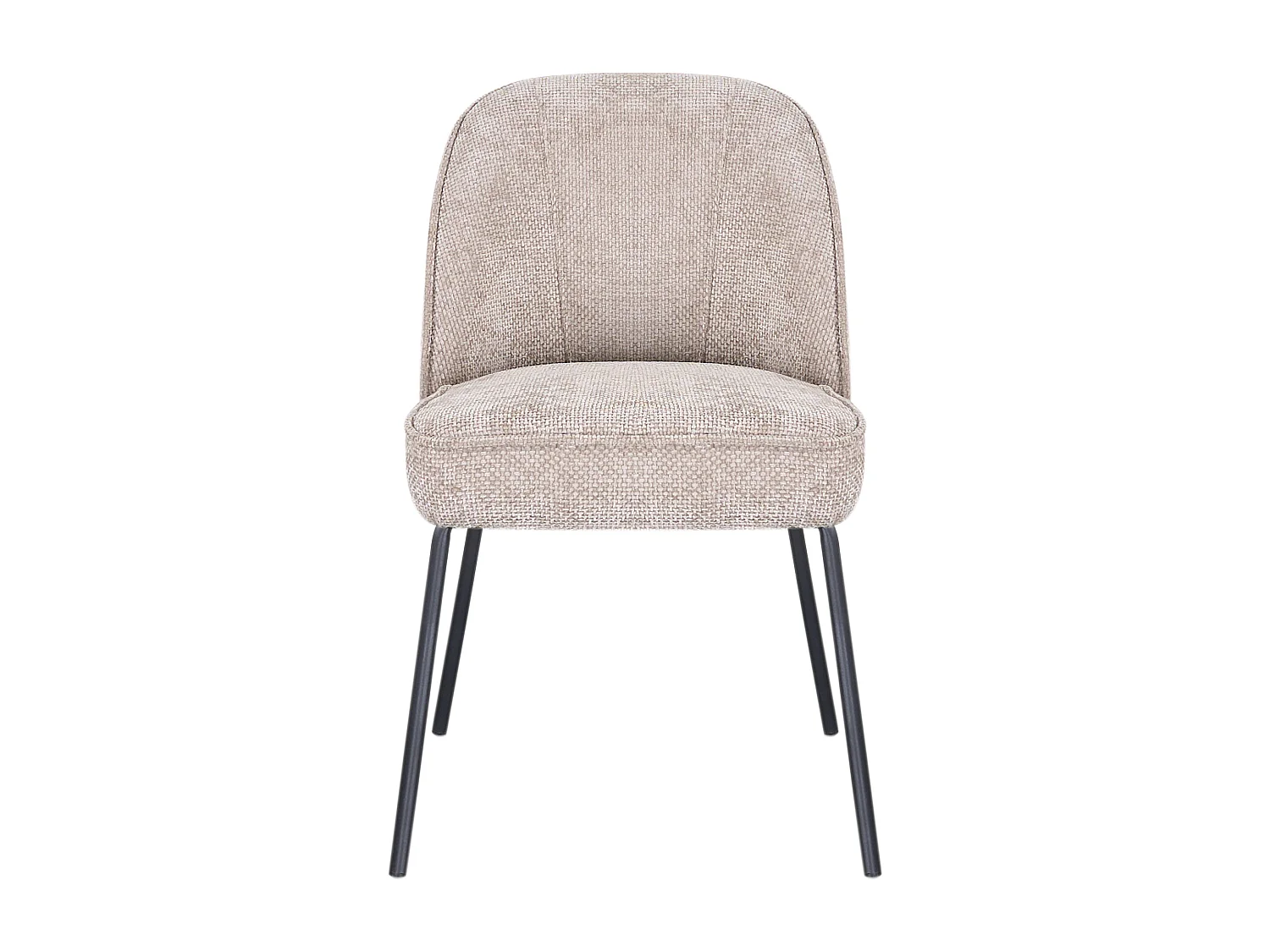 Lot de 2 chaises en tissu texturé et métal noir - Beige - MIRUBA