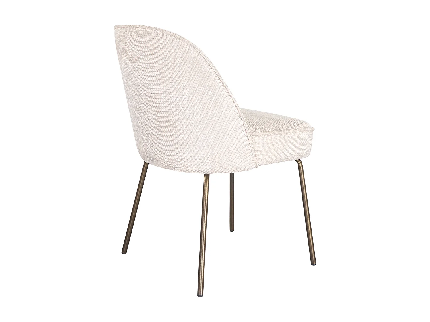 Lot de 2 chaises en tissu texturé et métal bronze - Crème - MIRUBA