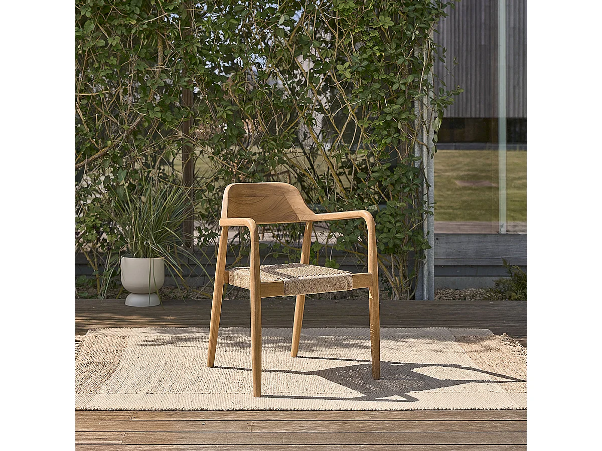 Poltrona da giardino in teak massello e corda
