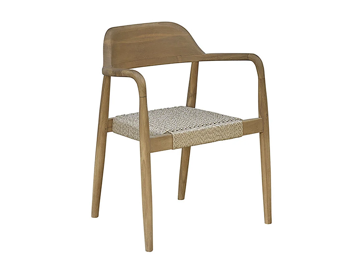 Poltrona da giardino in teak massello e corda