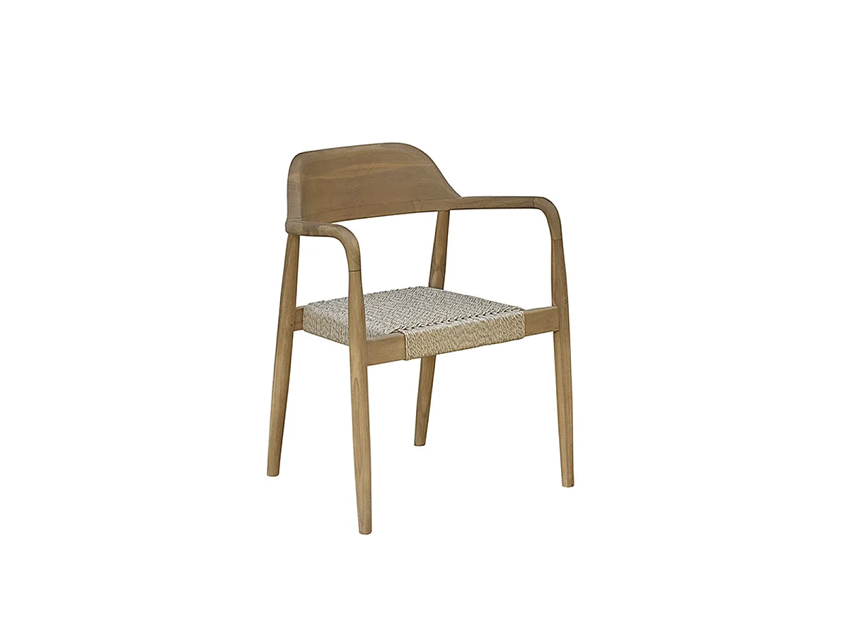 Fauteuil de jardin en teck massif et cordage