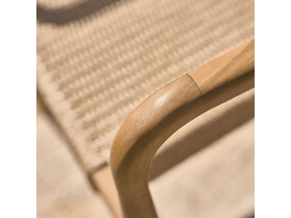 Fauteuil de jardin en teck massif et cordage