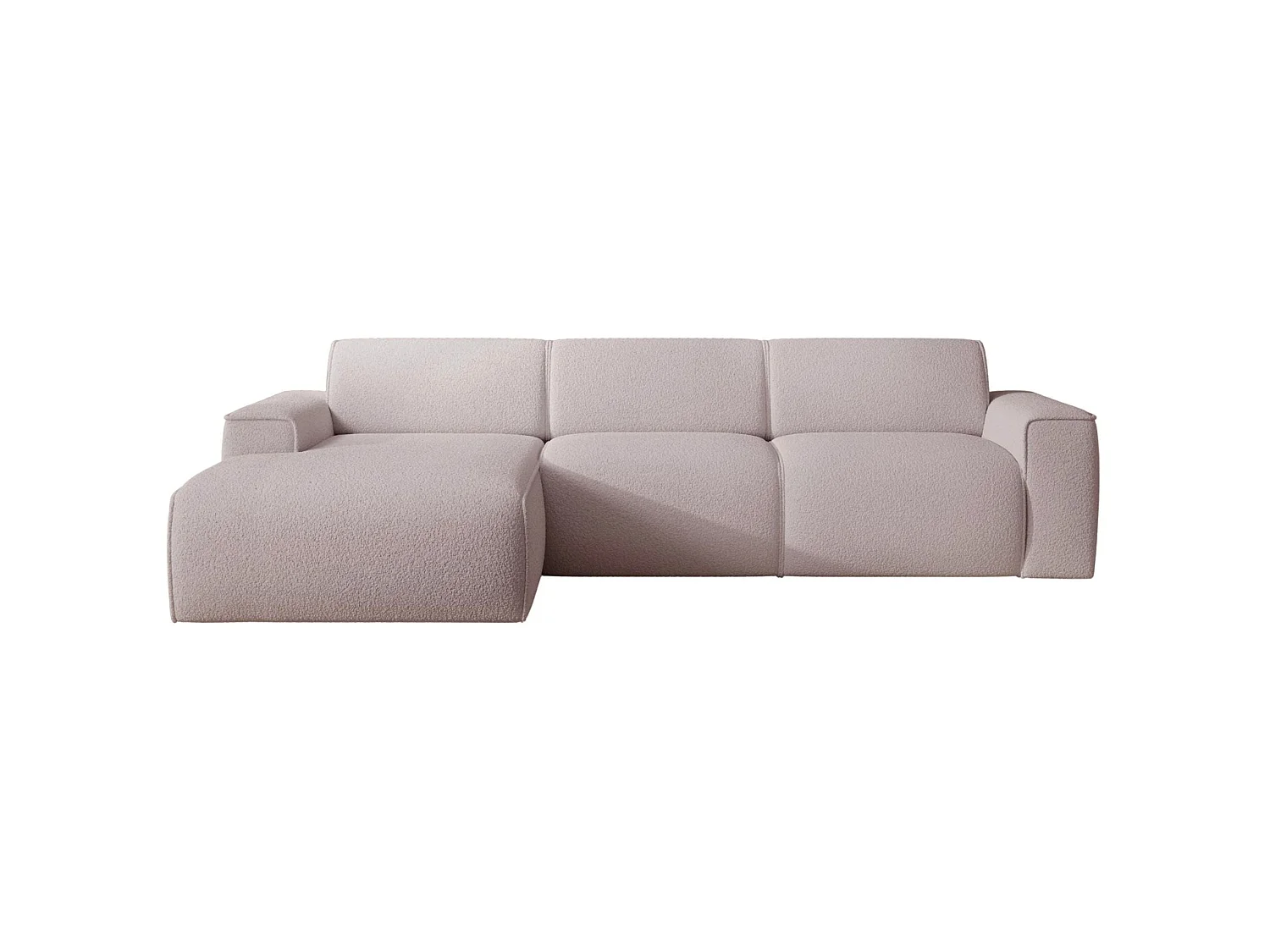 Hoekbank – ottomane links – beige – bouclé – BOUVI