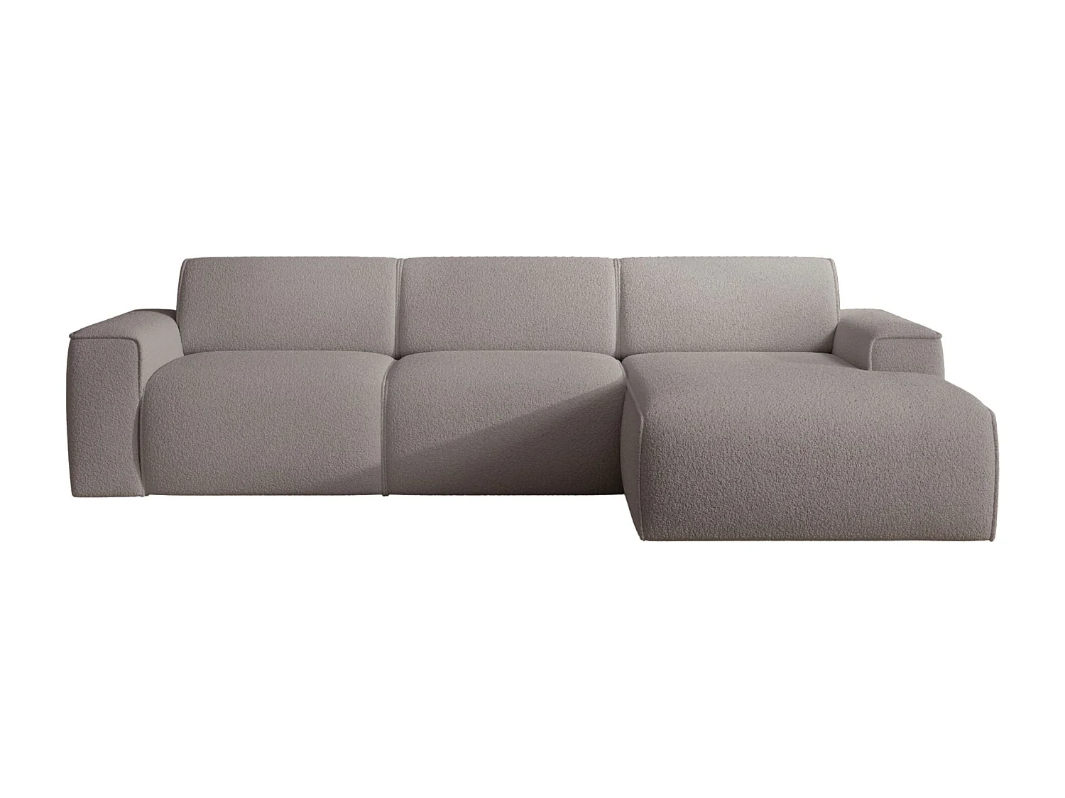 Hoekbank – ottomane rechts – taupe – bouclé – BOUVI