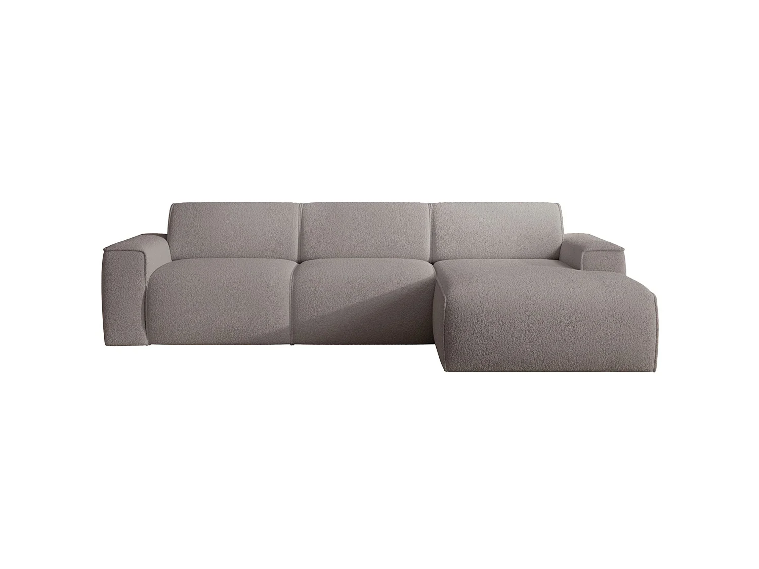 Hoekbank – ottomane rechts – taupe – bouclé – BOUVI