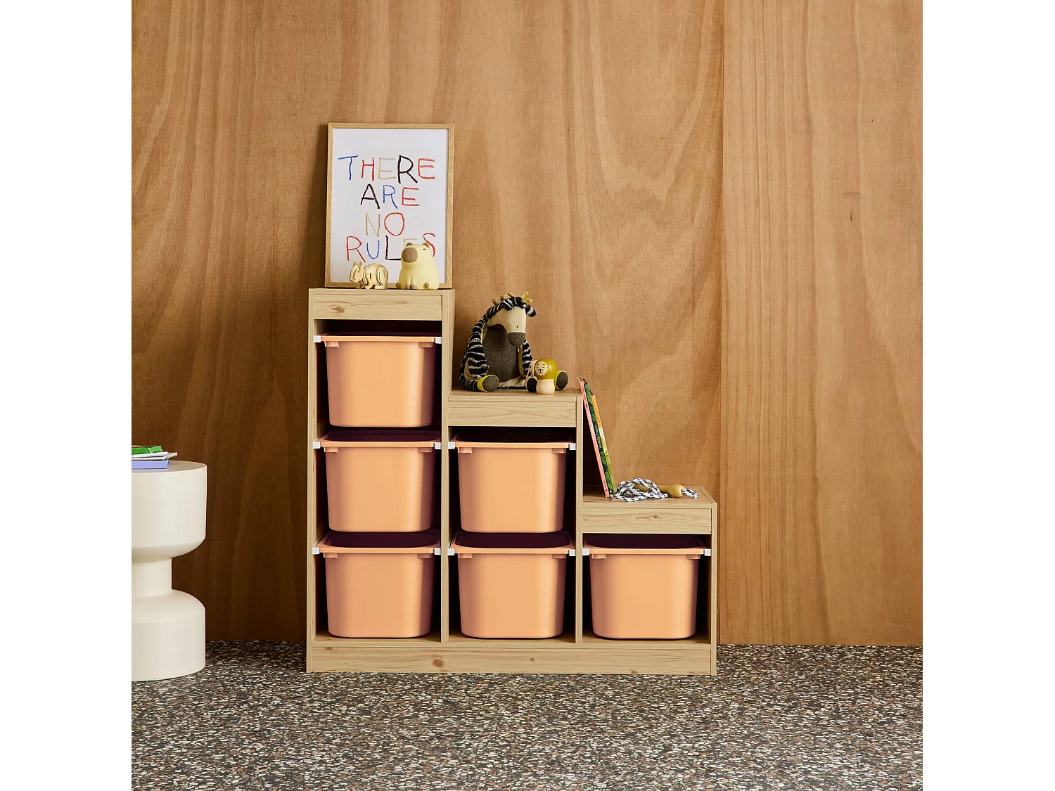 Mobile contenitore per bambini a scala con 6 contenitori, pesca