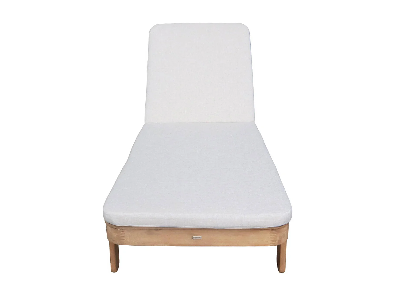 Lettino prendisole in legno di acacia multi-posizione con cuscino,