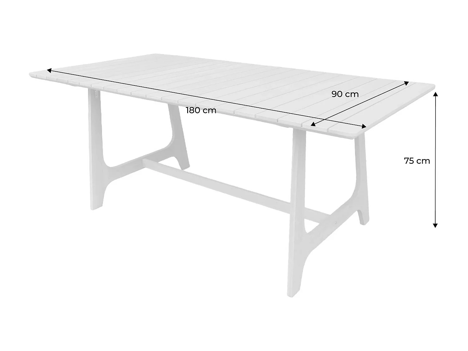 Table de jardin bois d'acacia naturel 8 places - Aroha