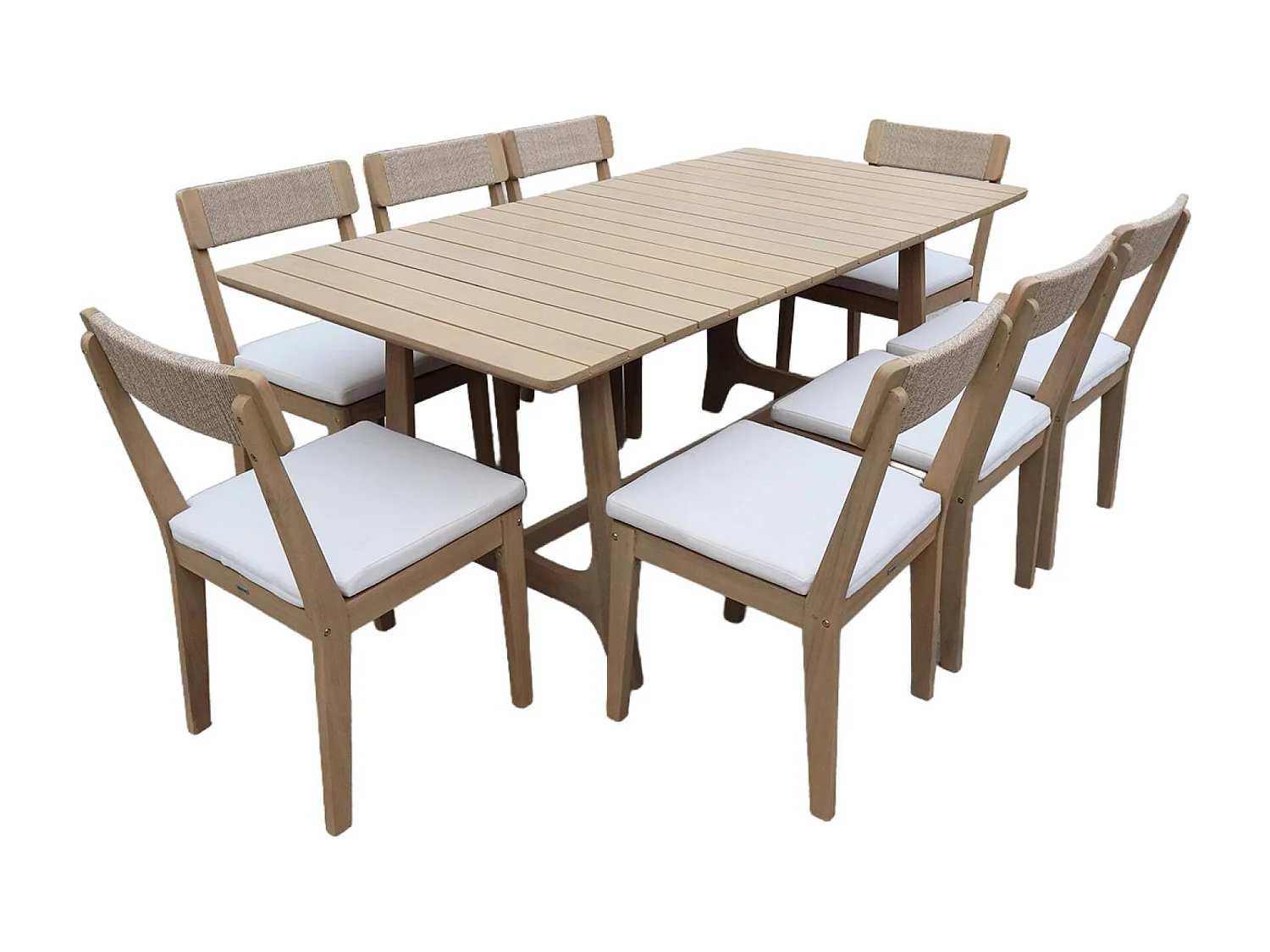 Tavolo da giardino in legno di acacia 8 posti, 180cm, marrone naturale