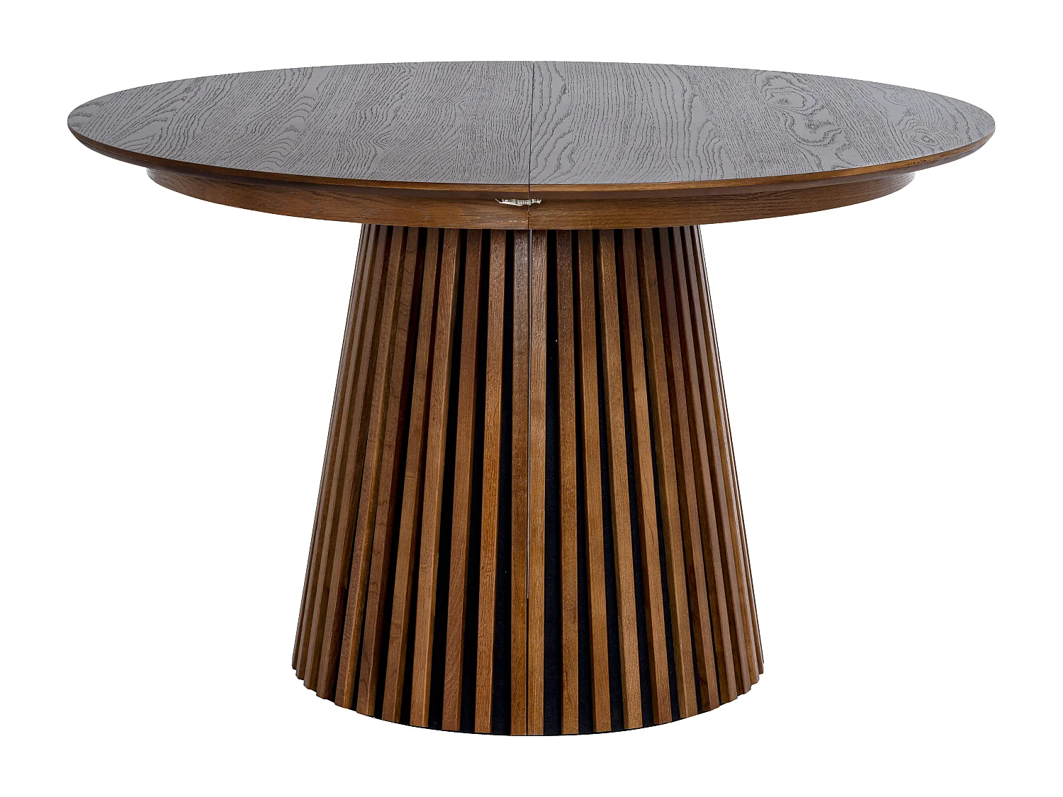 Table à manger extensible 4 à 8 personnes placage chêne - Naturel foncé - CARMIZA