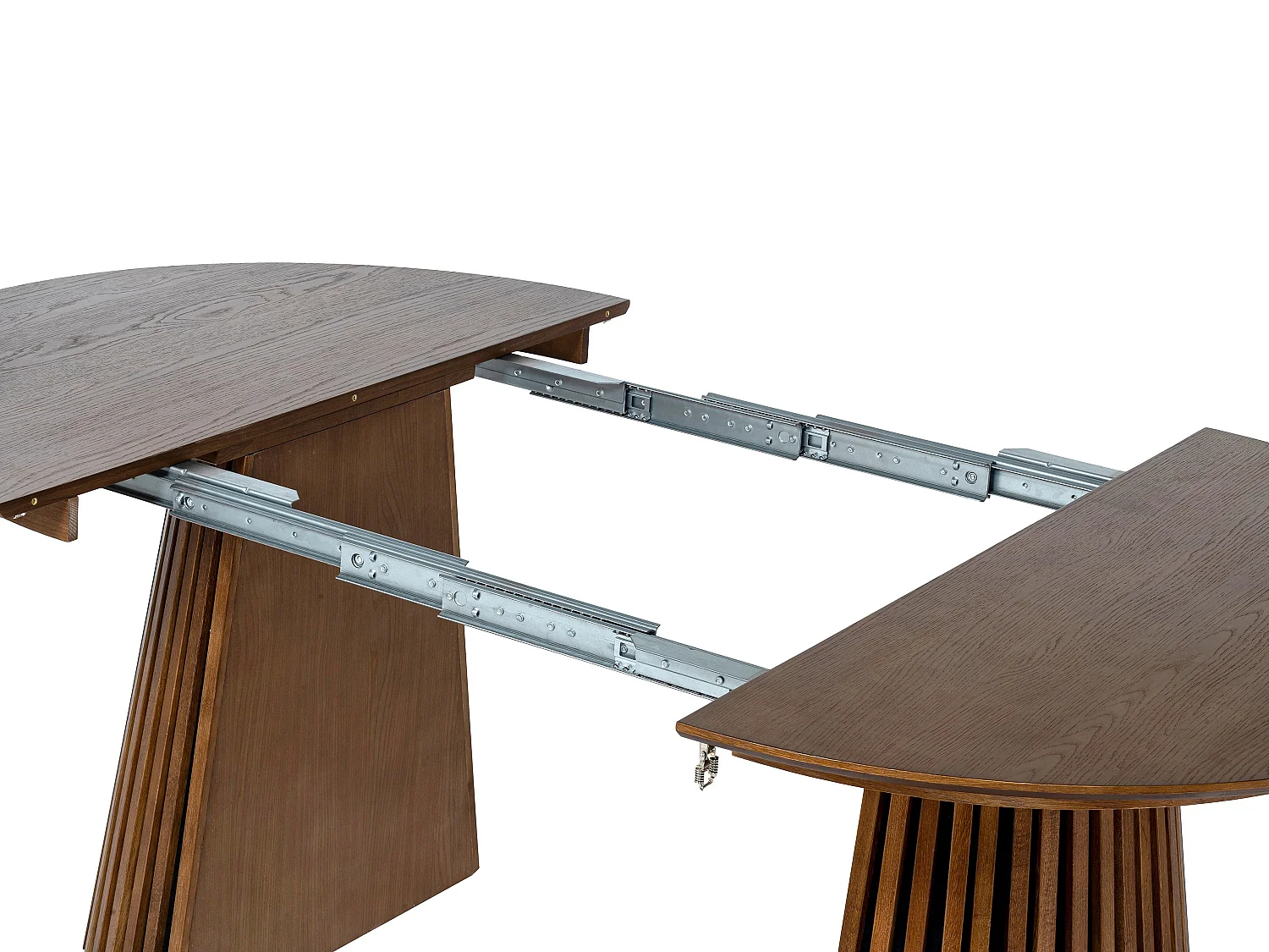 Table à manger extensible 4 à 8 personnes placage chêne - Naturel foncé - CARMIZA