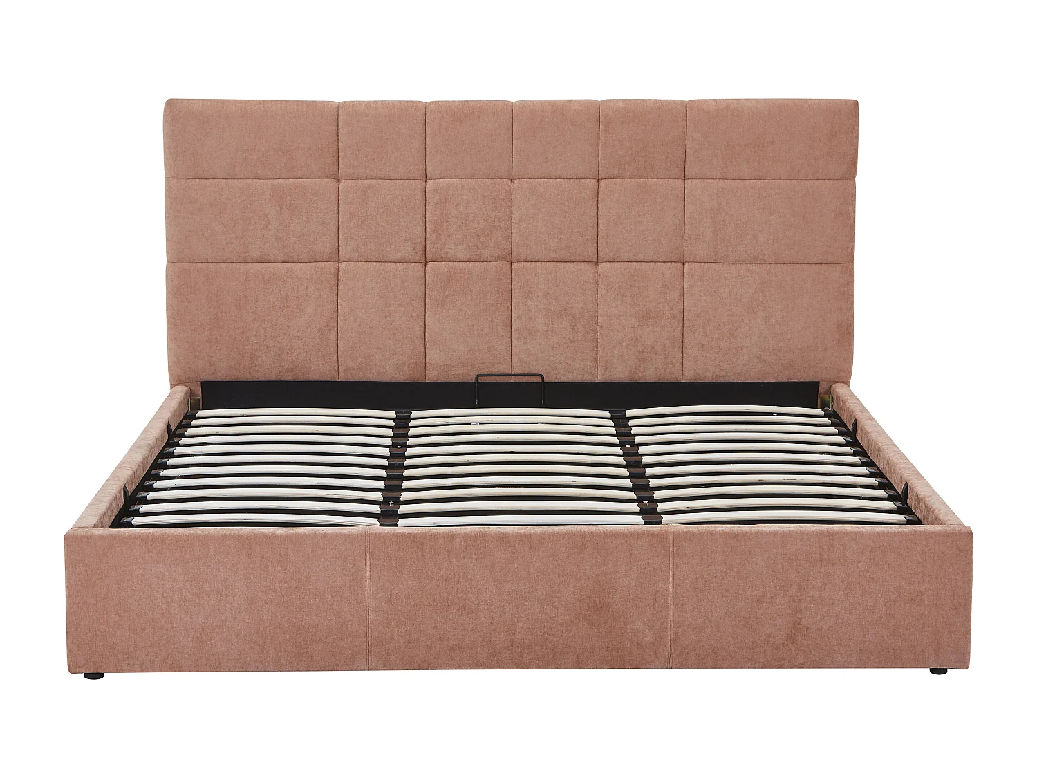 Lit coffre 180 × 200 cm – Tissu – Terracotta – HOPEYA