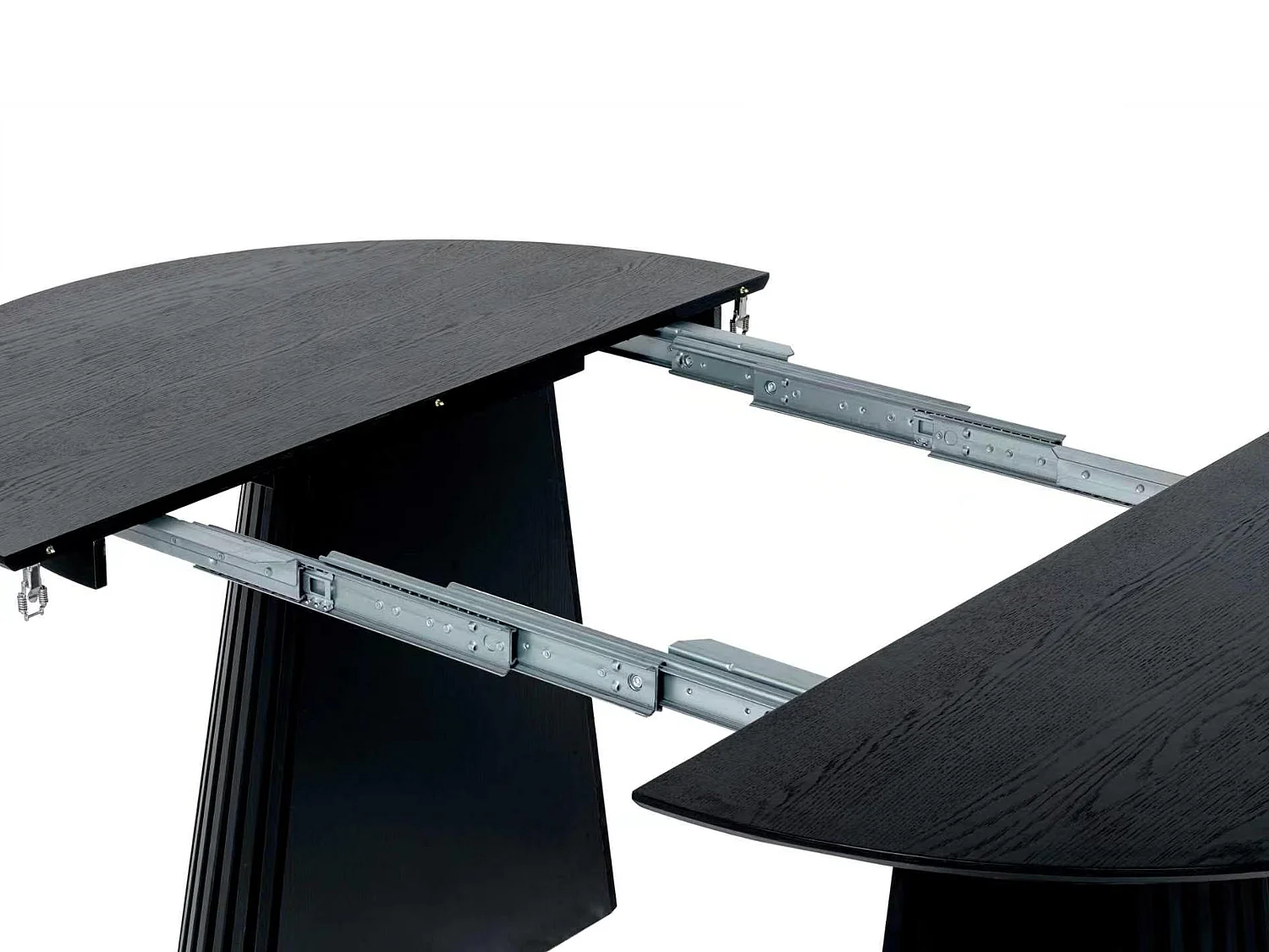 Table à manger extensible 4 à 8 personnes placage chêne - Noir - CARMIZA