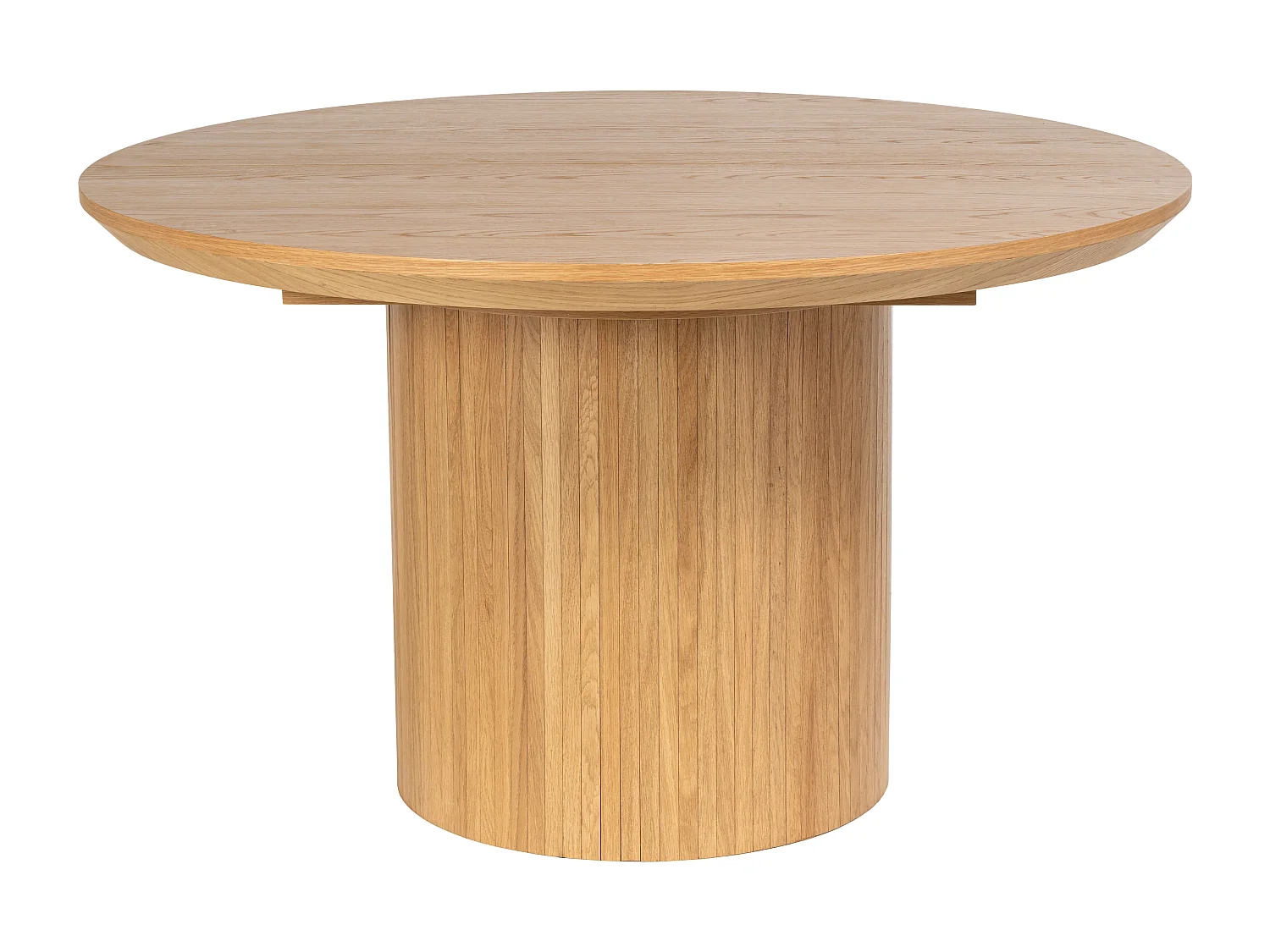 Table à manger extensible 4 à 6 personnes placage chêne - Naturel clair - MAYEZA