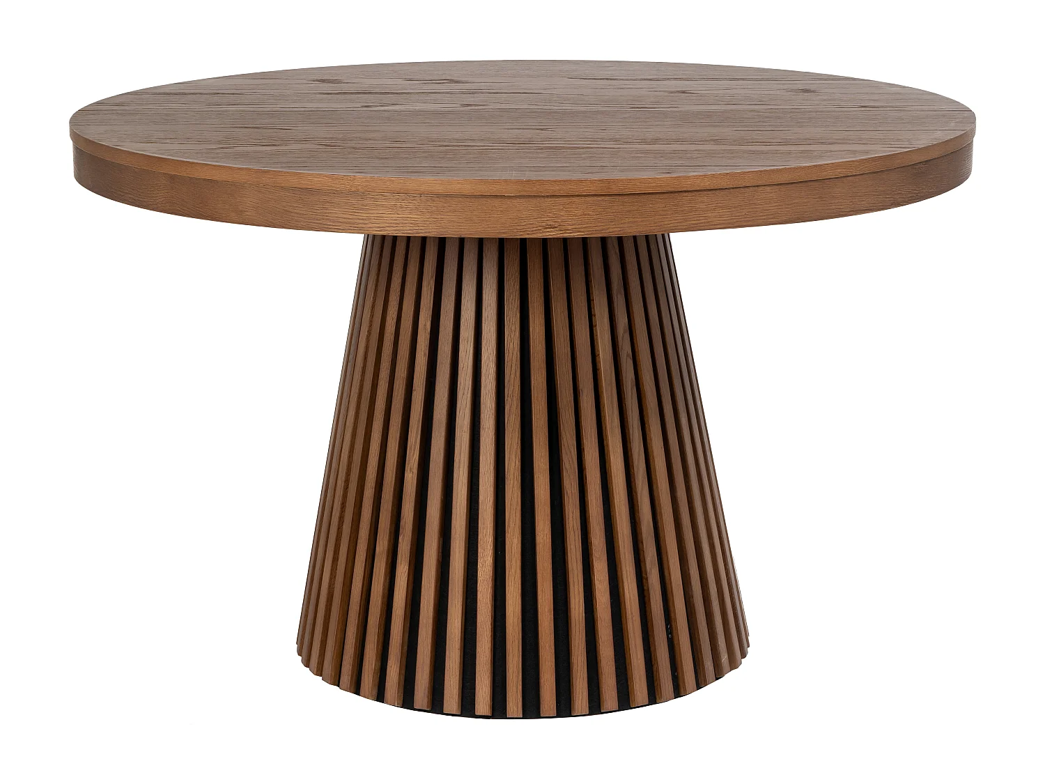 Table à manger extensible 4 à 6 personnes placage chêne - Naturel foncé - CARMIZA