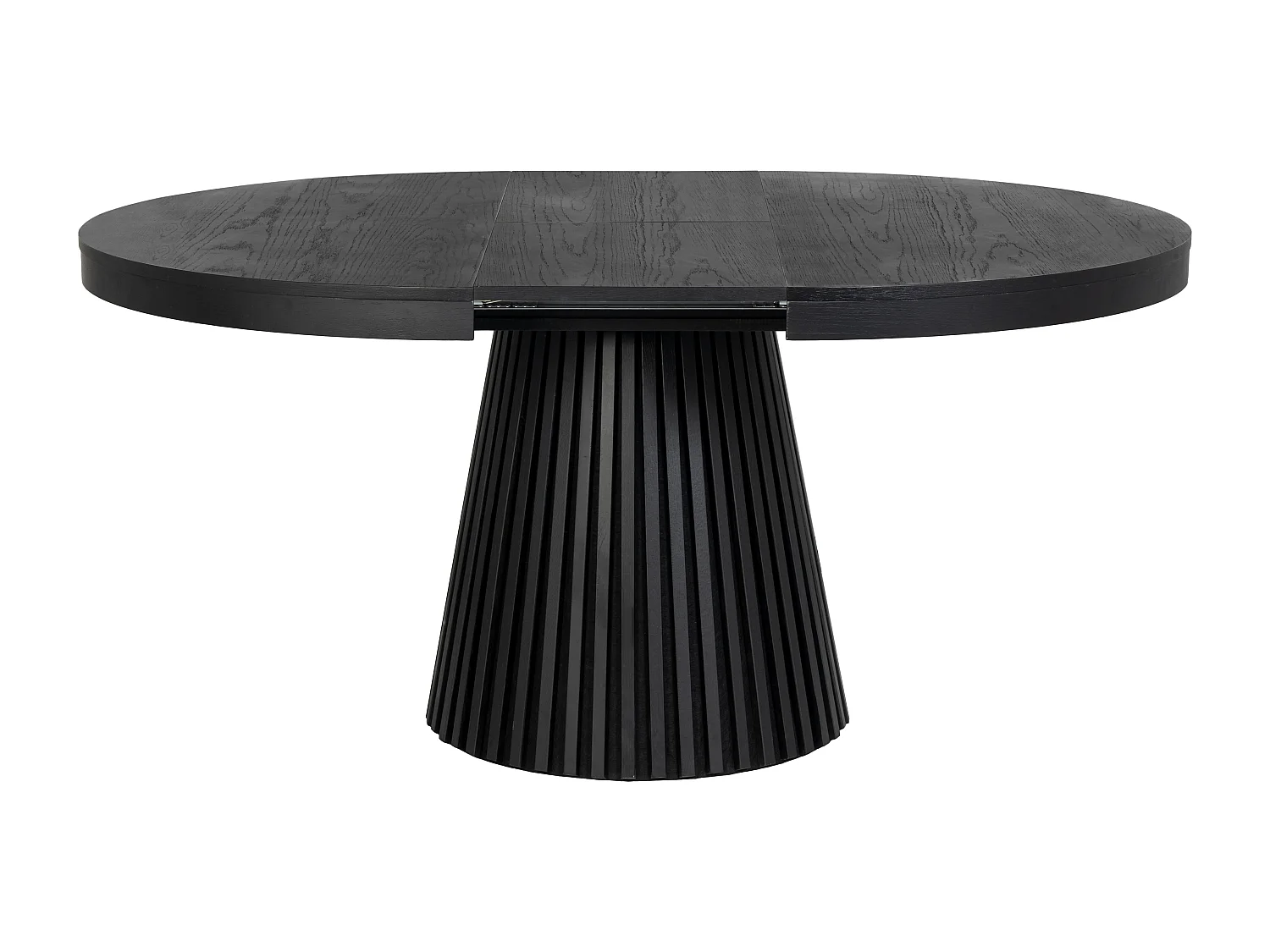Table à manger extensible 4 à 6 personnes placage chêne - Noir - CARMIZA