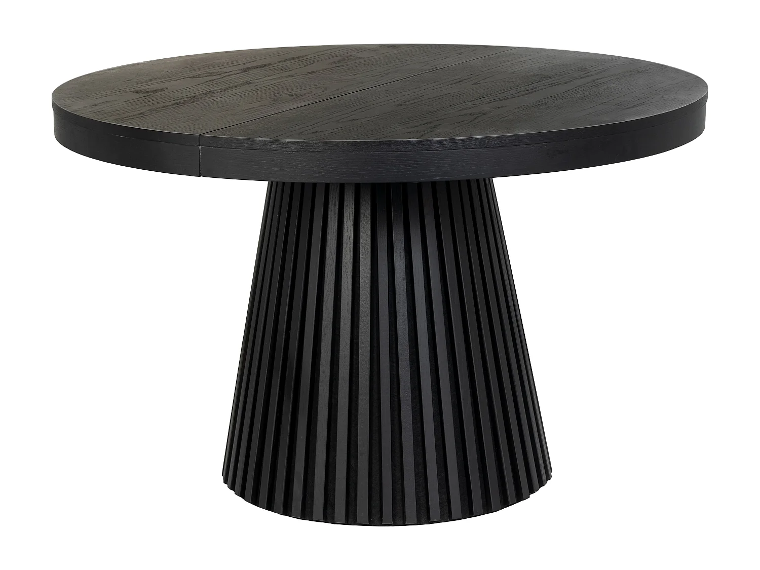 Table à manger extensible 4 à 6 personnes placage chêne - Noir - CARMIZA
