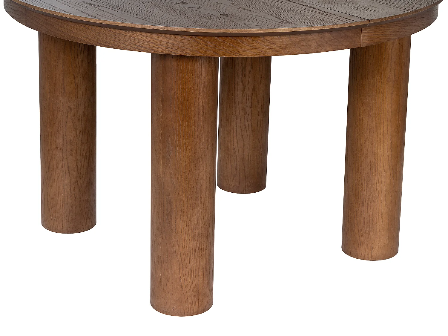 Table à manger extensible 4 à 8 personnes placage chêne - Naturel foncé - ELITARO