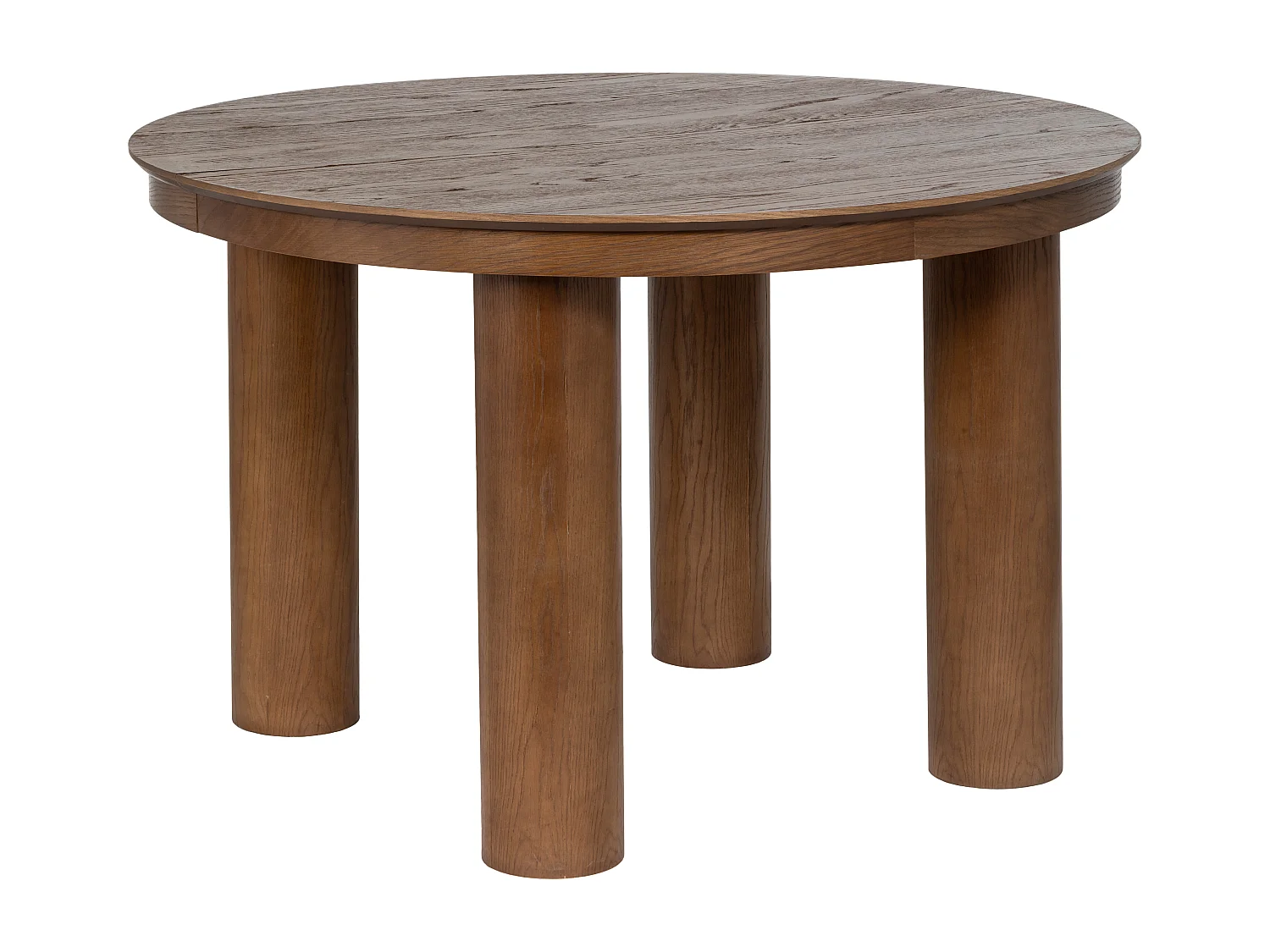 Table à manger extensible 4 à 8 personnes placage chêne - Naturel foncé - ELITARO
