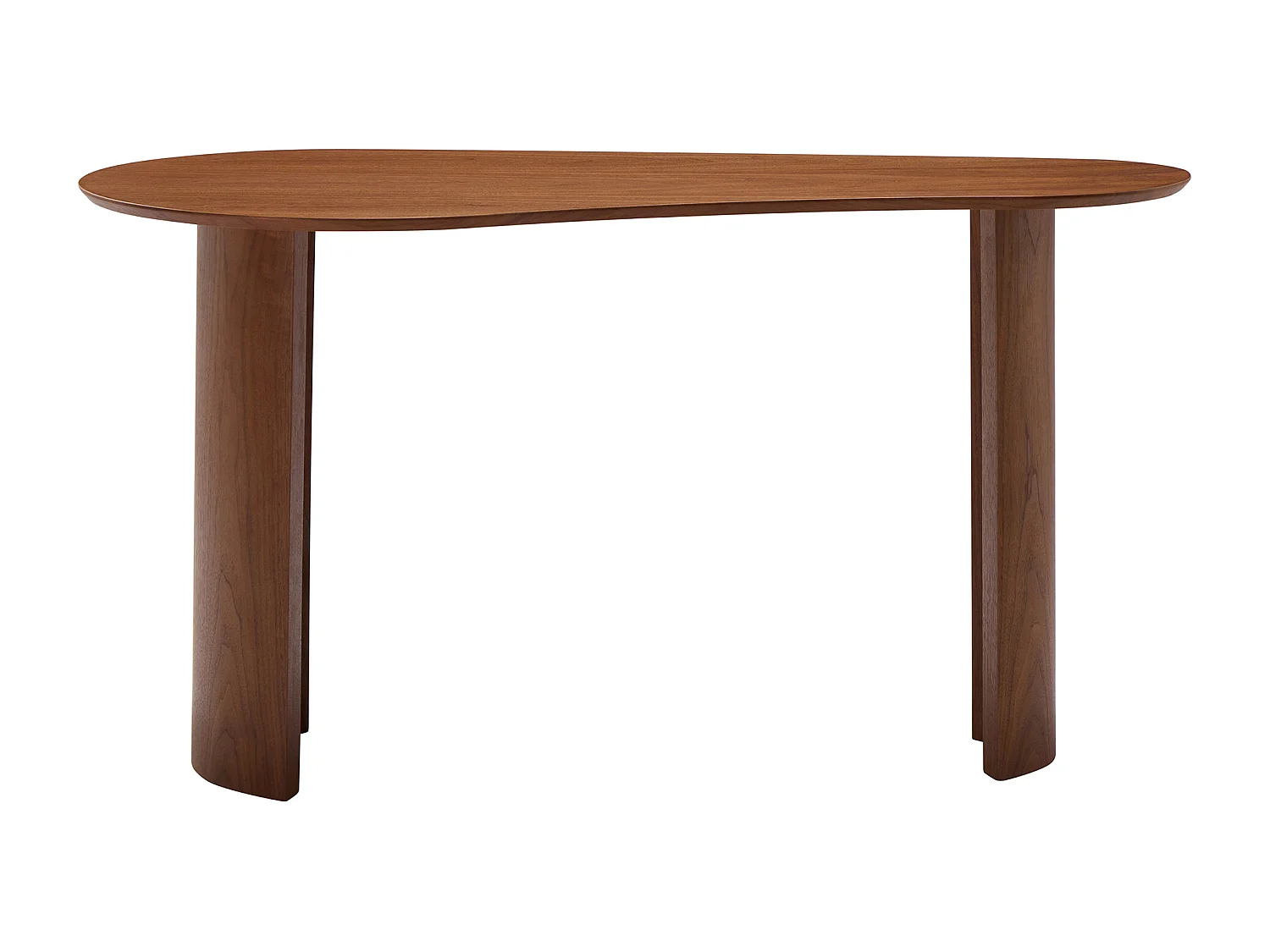 Bureau arrondi placage noyer – Coloris : Naturel foncé - ALVARYS