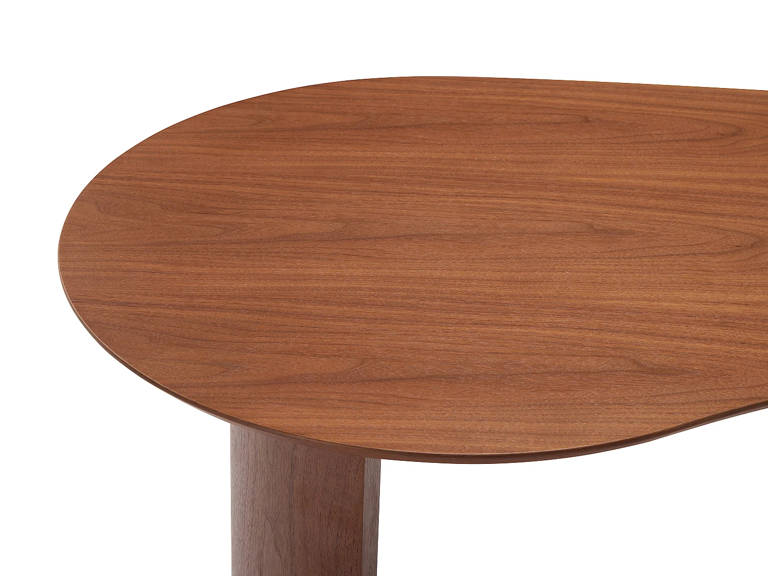 Bureau arrondi placage noyer – Coloris : Naturel foncé - ALVARYS